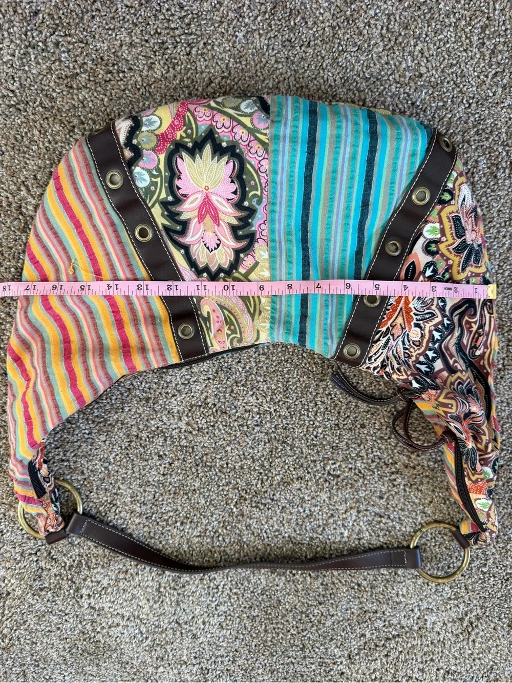 RELIC Patchwork Printed Sling Hobo Bag